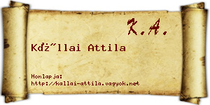 Kállai Attila névjegykártya