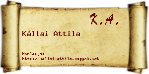 Kállai Attila névjegykártya